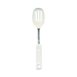 Vintage White‎ Slotted Spoon Nylon Stainless Steel Shaft 400F Max Heat Resistant